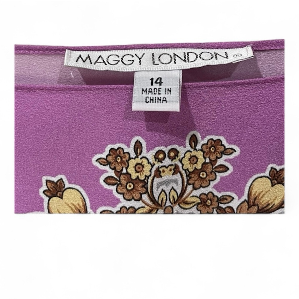 Maggy London Purple and Green Floral Dress - Picture 8 of 12